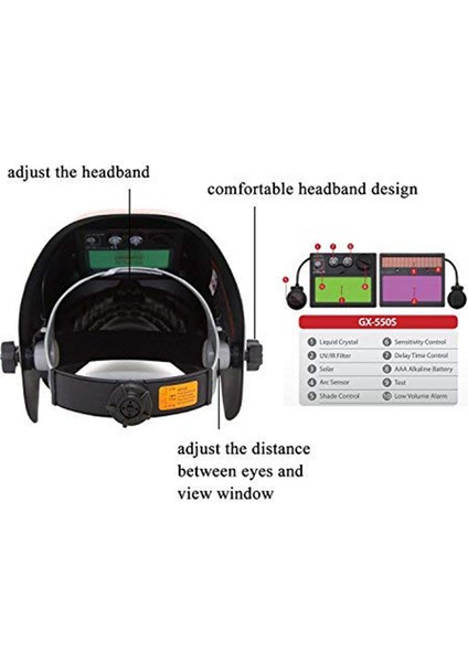 Güneş Otomatik Kaynak Maskesi / Kaynak Kaskı / Kaynakçı Şapkası / Gözlüğütig Mig Mma Mag Kaynak Ekipmanı Için (Kırmızı Kafatası) (Yurt Dışından) fırsatları