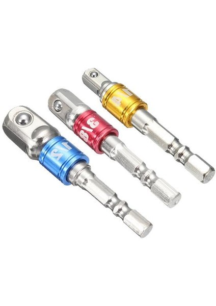 Drillpro 3 Adet Güç Tornavida Uzatma Çubuğu Adaptörü 1/4 Inç Altıgen Şaft Güç Tornavida Sürücü Soket Ucu