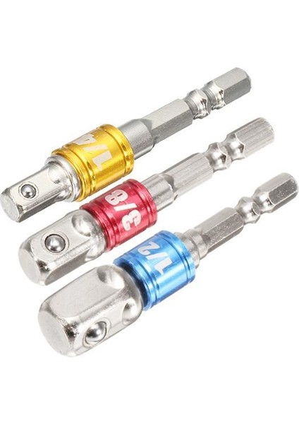 Drillpro 3 Adet Güç Tornavida Uzatma Çubuğu Adaptörü 1/4 Inç Altıgen Şaft Güç Tornavida Sürücü Soket Ucu