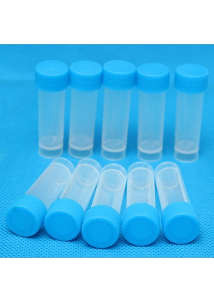 Aracı 10 Adet 5ml Plastik Şeffaf Test Tüpü Flakon Numune Kapları -80 ℃ -121 ℃