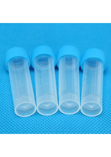 Aracı 10 Adet 5ml Plastik Şeffaf Test Tüpü Flakon Numune Kapları -80 ℃ -121 ℃