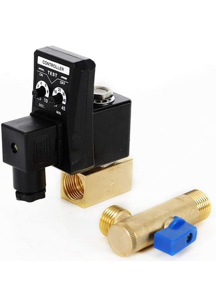 Otomatik Elektronik Zamanlı Hava Kompresörü Tahliye Vanası AC110V 1/2 Inç Iki Yönlü Doğrudan Etkili Tahliye Vanası