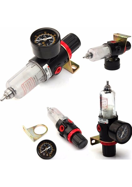 Faydalı Araçlar 1/4 '' Hava Filtresi Basınç Regülatörü Göstergesi Su Kompresörü Nem Tuzağı Seti (Yurt Dışından)