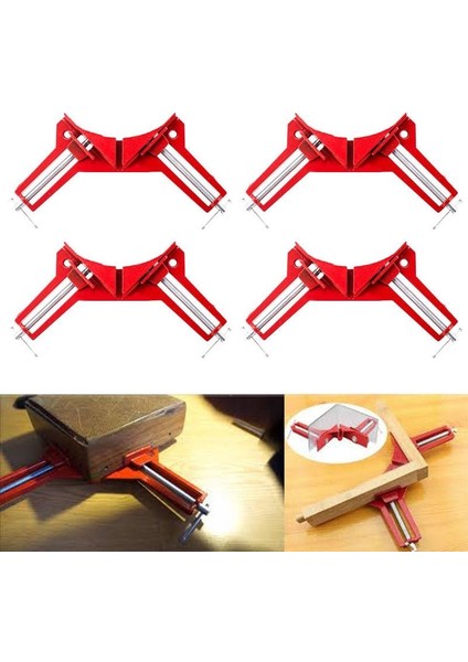 x 90° Dik Açı Kelepçesi Resim Çerçevesi Klipsi 75MM Gönye Kelepçeleri Tutucu El Aleti