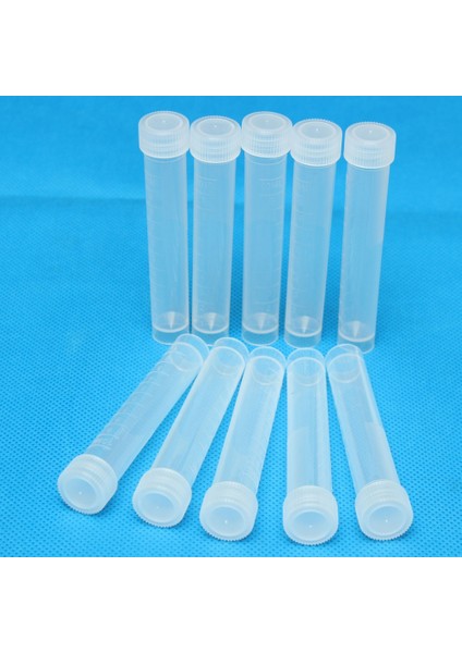 【esnek Tedarik】 10 Adet 10ML Plastik Şeffaf Test Tüpü Flakon Numune Kapları -80 ℃ -121 ℃