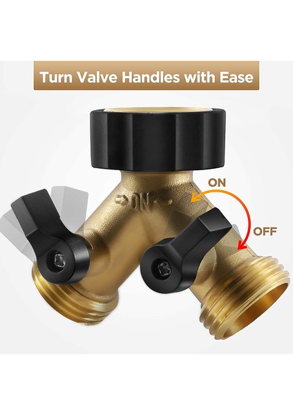 Prinç 2 Yollu Y-Valf Bahçe Hortumu Konnektör Distribütör Adaptörü + Contalı 4, Paket Başına 2 fiyatları