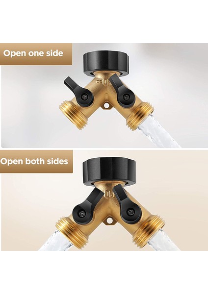 Prinç 2 Yollu Y-Valf Bahçe Hortumu Konnektör Distribütör Adaptörü + Contalı 4, Paket Başına 2 modelleri