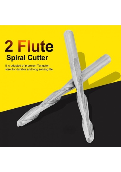 Guangdong Spirit Ahşap Cnc Freze Tungsten Freze 3.175*22MM Için 10 Adet 2 Flüt Spiral Yönlendirici Bit