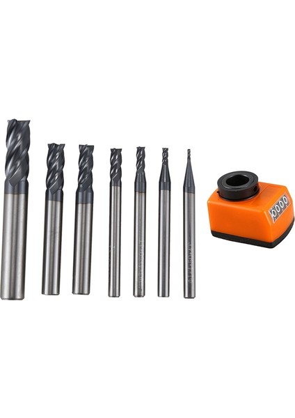 Adet 4 Flüt Parmak Freze Seti 50 Derece ve 1 Adet 14MM Konum Gösterge Sayacı 4 Haneli Konum Göstergesi Dijital Konum