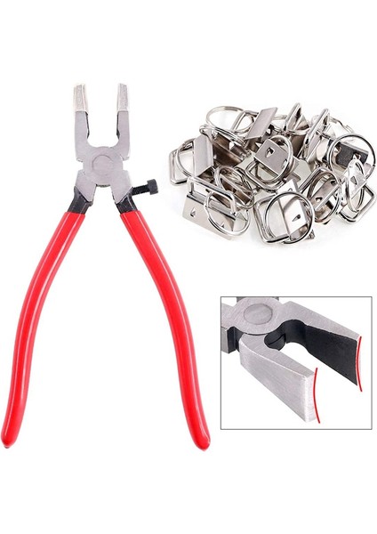 32 Takım 1 Inç 25MM Galaktik Fob Donanım ile 1 Adet Anahtarlık Pense Cam Pense Araçları Düz Çeneli Koşu fırsatları