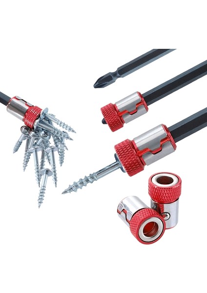 5 Adet Tornavida Ucu Manyetik Halka Vida Yakalayıcı Tutucu 1/4 Inç Hex Shank Çift Uçlu Tornavida Uçları Için modelleri