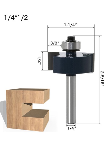 Yönlendirici Kesici Kafa -1/4 Shank Ağaç Işleme Aleti Yuvasıağaç Işleme Araçları Için Zıvana Kesici -2 Adet indirimleri