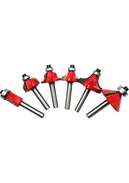 Adet 6mm Shank Wooorking Gömme Trim Yönlendirici Bit Boncuk Bit Köşe Yuvarlak Koyu Tungsten Karbür Freze Ahşap Için