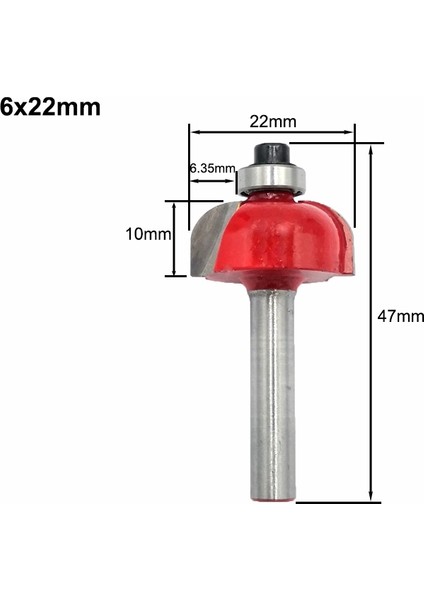 Adet 6mm Shank Wooorking Gömme Trim Yönlendirici Bit Boncuk Bit Köşe Yuvarlak Koyu Tungsten Karbür Freze Ahşap Için fırsatları