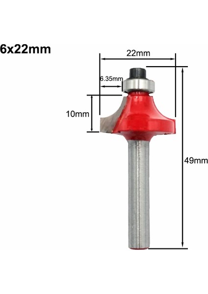 Adet 6mm Shank Wooorking Gömme Trim Yönlendirici Bit Boncuk Bit Köşe Yuvarlak Koyu Tungsten Karbür Freze Ahşap Için indirimleri