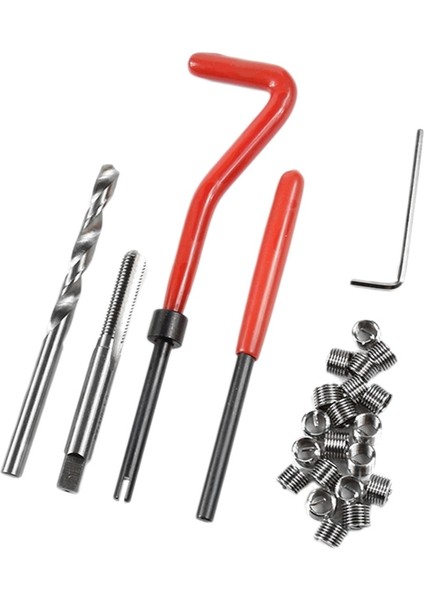 25 Parça Diş Tamir Takımı M6 x 1.0mm Diş Tamir Takma Kiti Oto Tamir Için Uyumlu El Aleti Seti(Yurt Dışından)