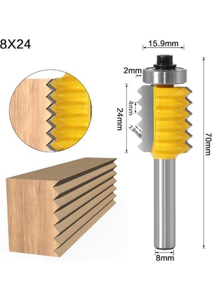 Ağaç Işleme Konisi Zıvana Freze 8X24MM ve 8mm Ila 12MM Freze Kafası Uzatma Çubuğu Dönüştürücü Pens Gravür modelleri
