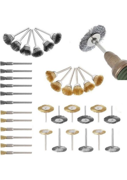 Mini Matkap Öğütücü Döner Aletler Için 36 Adet Paslanmaz Çelik Tel Tekerlekler / Fırçalar modelleri