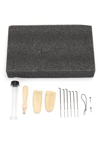 Aracı 14 Adet Iğne Keçe Başlangıç Kiti Yün Keçe Aletler Mat + Iğneler + Aksesuarlar El Sanatları