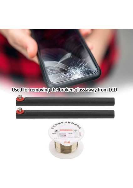Molibden Tel 100M 0.06MM / 0.1mm LCD Cam Ekran Ayırıcı Saplı Ayırma Hattı Kesme