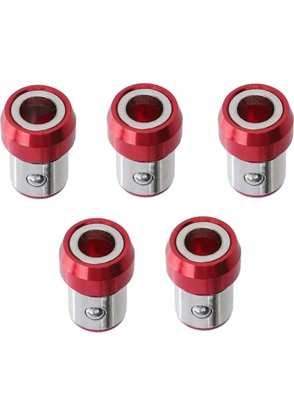 Adet Manyetik Vida Halka Ucu Mıknatıslayıcı Halka Manyetik Tutucular 1/4 Inç Altıgen Tornavida ve Güç Uçları Için Fit (Kırmızı)