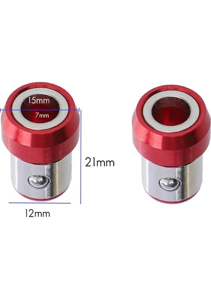 Adet Manyetik Vida Halka Ucu Mıknatıslayıcı Halka Manyetik Tutucular 1/4 Inç Altıgen Tornavida ve Güç Uçları Için Fit (Kırmızı) fiyatları