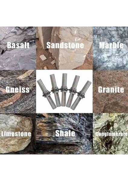 5 Adet/takım Taş Yarma Aracı Taş Ayırıcı Metal Fiş Takozlar ve Tüyler Şimler Beton Kaya Ayırıcılar El Aleti indirimleri