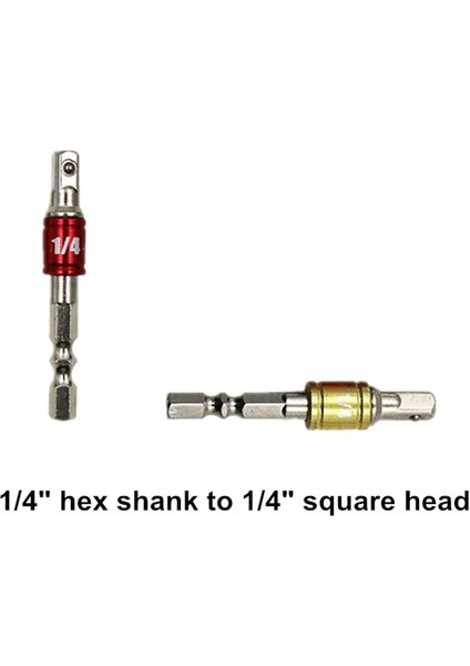 3 Adet Darbeli Sürücü Matkap Soket Adaptörü 3 Renk Anahtarı 6.35MM Hex Shank 1/2 1/4 3/8 Kare Dönüştürücü
