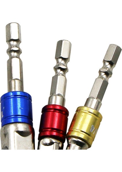 3 Adet Darbeli Sürücü Matkap Soket Adaptörü 3 Renk Anahtarı 6.35MM Hex Shank 1/2 1/4 3/8 Kare Dönüştürücü