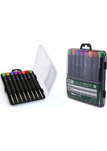 Faydalı Araçlar En Iyi 8801A 8'i 1 Arada Manyetik Kombinasyonlu Tornavida Seti Düz Çapraz Tornavidalar T3 T4 T5 T6 modelleri