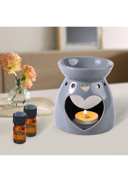 Seramik Uçucu Yoga Meditasyon Dekorasyon Için Tealight Tutucu Gri