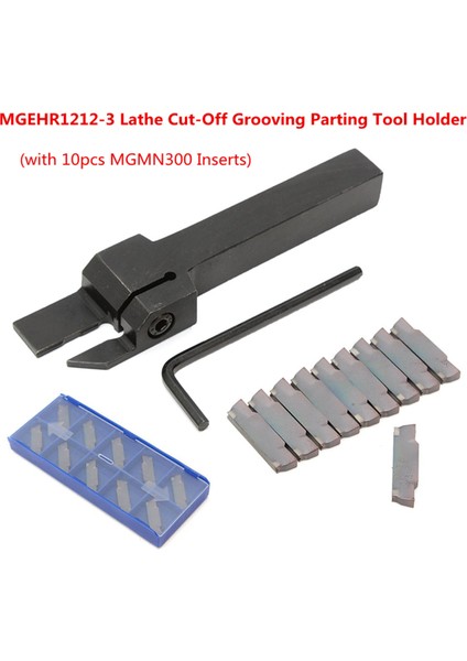 Aracı 10 Adet MGMN300 Uçlar + MGEHR1212-3 Torna Kesme Kanal Açma Ayrılık Takım Tutucu (Yurt Dışından)