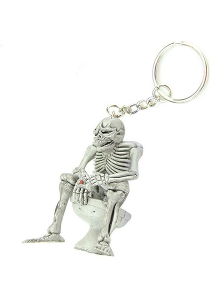 Skull Tet Kauçuk Anahtarlık Anahtarlık Anahtarlık Yüzük Erkek Hediye(Yurt Dışından)