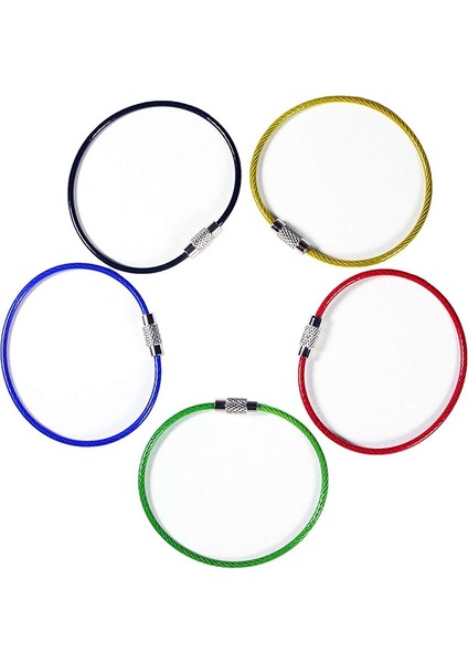 20'li Paket Renkli Naylon Kaplı Paslanmaz Çelik Tel Anahtarlıklar 2mm 6.3 Inçbagaj Etiketleri Veya Kimlik Etiketleri Asmak Için Kablo Anahtarlık Halkaları fiyatları