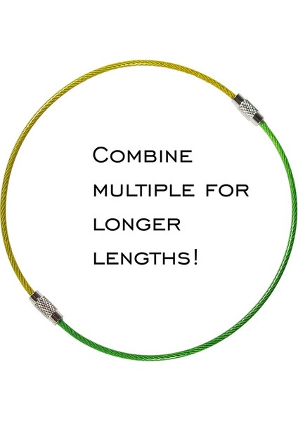 20'li Paket Renkli Naylon Kaplı Paslanmaz Çelik Tel Anahtarlıklar 2mm 6.3 Inçbagaj Etiketleri Veya Kimlik Etiketleri Asmak Için Kablo Anahtarlık Halkaları modelleri