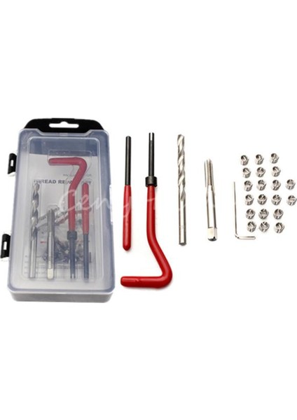 Faydalı Araçlar Drillpro 25 Adet Iplik Geri Yükleme Aracı Seti Helicoil Onarım Geri Tepme Ekleme Kiti M6 x 1.0 x 8.0mm