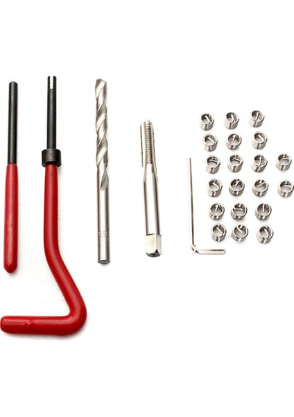Faydalı Araçlar Drillpro 25 Adet Iplik Geri Yükleme Aracı Seti Helicoil Onarım Geri Tepme Ekleme Kiti M6 x 1.0 x 8.0mm fiyatları
