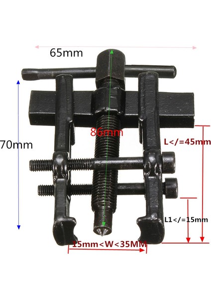 Guangdong Spirit Aracı 35X45MM Siyah Iki Çene Dişli Çektirme Rulman Sökme Aracı Spiral Dövme