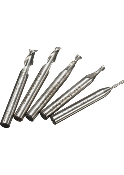 Aracı 5 Adet 2 Flüt 2/3/4/5/6mm Hss Freze Freze Cnc Gravür Ucu Genişletilmiş modelleri