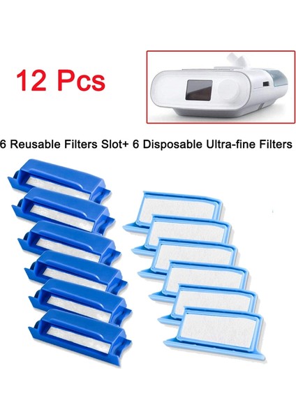 Phillips Respironics Dreamstation 6 Yeniden Kullanılabilir Filtre Yuvası +6 Tek Kullanımlık Ultra Ince Filtreler Için Değiştirilen Cpap Filtreleri (Yurt Dışından)
