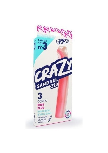 Crazy Sandeel CSE220/3 CSE242 3x Gövde Rose Fluo Uv Silikon Yem