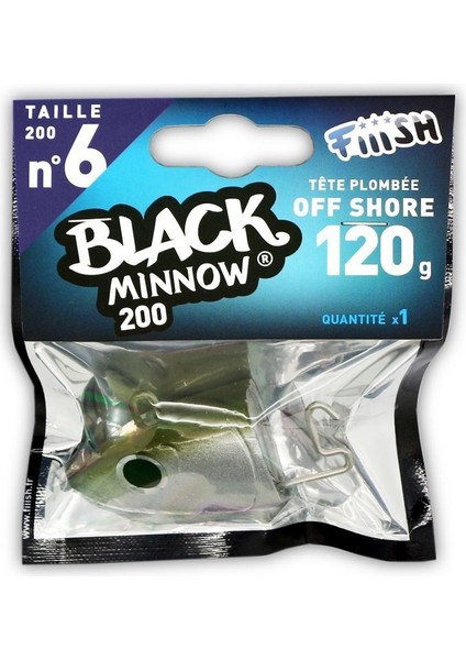 Black Minnow BM200/6 BM040 120GR Kaki Jig Head