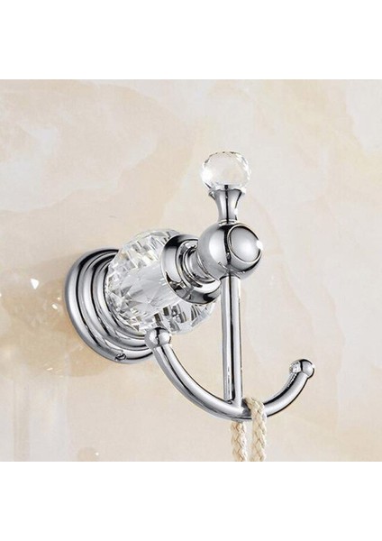 Lüks Kristal Gümüş Banyo Aksesuarları Seti Krom Cilalı Pirinç Banyo Donanım Seti Duvara Monte Banyo Ürünleri Banheiro | Banyo Donanım Setleri (Yurt Dışından)