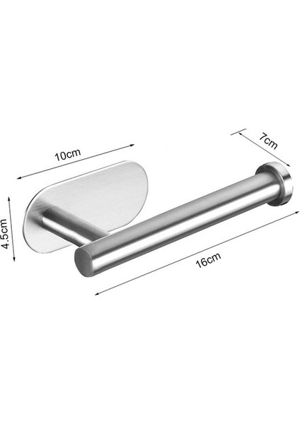 Banyo Donanım Seti Kendini Yapıştırma, 304 Paslanmaz Çelik Fırçalı Havlu Çubuğu Kağıt Tutucu Aksesuarları Çivi Olmadan Set | Banyo Donanım Setleri (Yurt Dışından)
