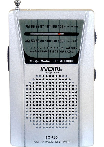 BC-R60 Cep Radyo Teleskopik Anten Mini Am/fm 2-Band Radyo Dünya Hoparlörlü Alıcı 3.5mm Kulaklık Jakı Taşınabilir Radyo (Yurt Dışından)
