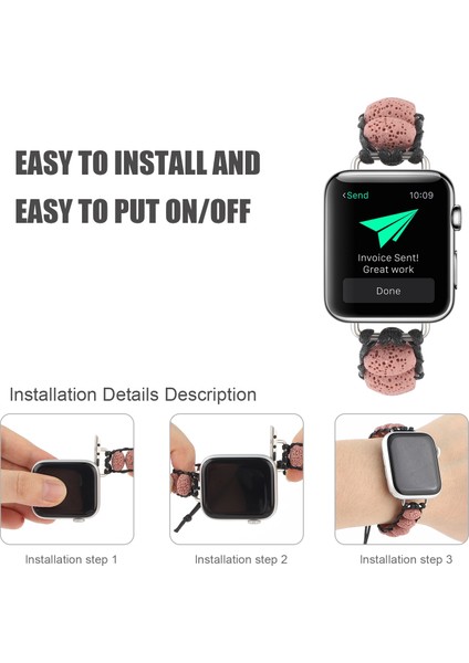 Apple Watch Uyumlu 7 45MM / 6 & Se & 5 & 4 44MM / 3 & 2 & 1 42MM Pembe Için Kayış (Yurt Dışından) modelleri