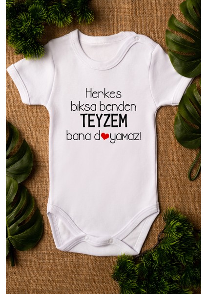 Özel Tasarım Herkes Bıksa Benden Teyzem Bana Doyamaz Bebek Body Beyaz Badi Zıbın 5136