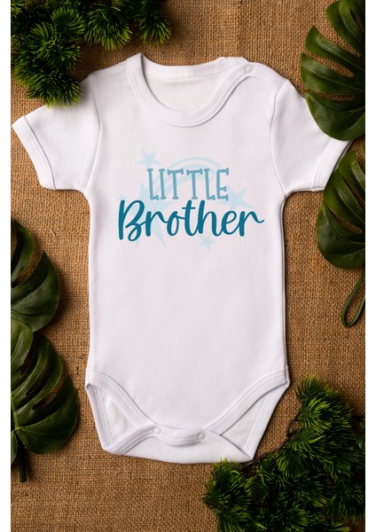 Özel Tasarım Litlle Brother Bebek Body Beyaz Badi Zıbın 5155