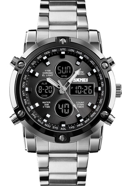 Erkekler Saat Simli&siyah Kol Saati (Yurt Dışından)