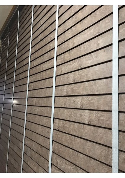 Perde 50mm Kahve-Ahşap Polywood Ahşap Jaluzi